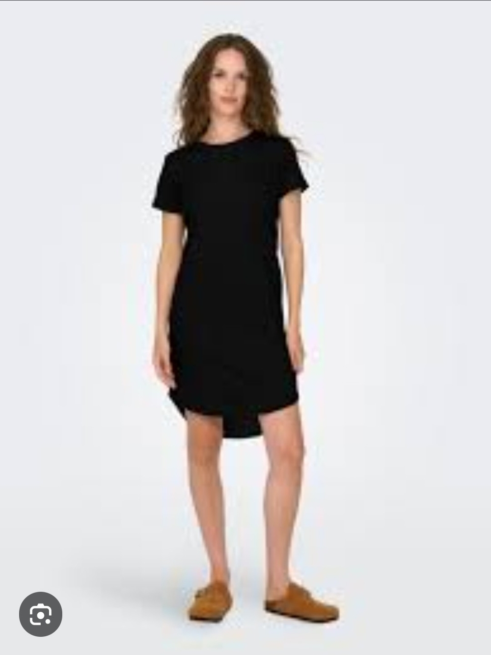 Black Short-Sleeve T-Shirt Dress - Women's